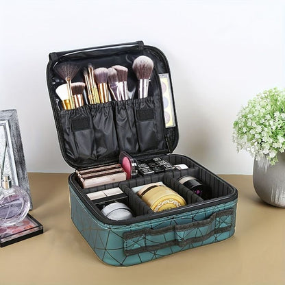 Makeup travel bag with handle zipper beauty organizer