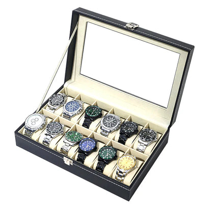 12 Grid Watch organzier in rectagular shape in best quality leather material.