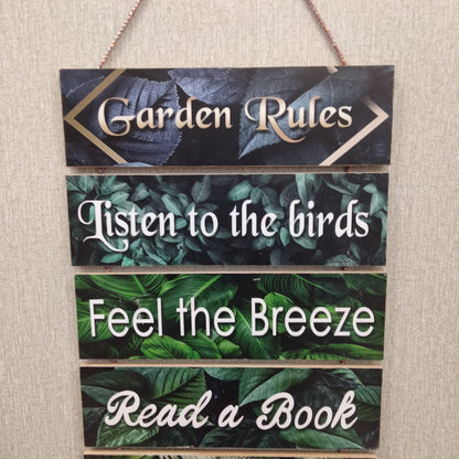 Garden Rule wall decoration hanging - wall decoration quotes