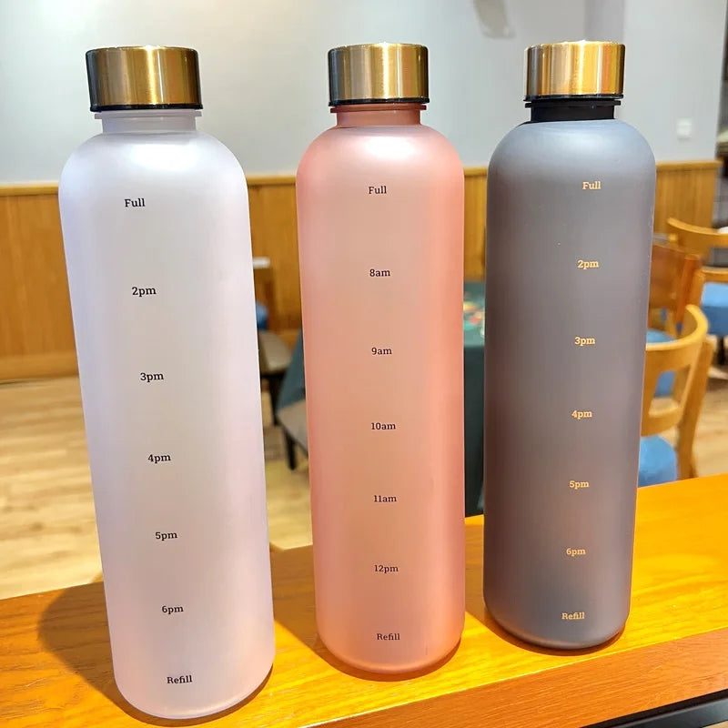 Motivational Reusable water bottle - Colorful plastic body bottle - One liter water Bottle Myle Cart