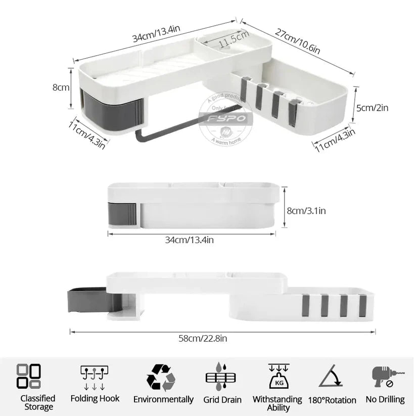 Wall mounted multi purpose self for bathroom and kitchen Myle Cart