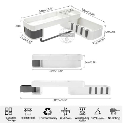 Wall mounted multi purpose self for bathroom and kitchen Myle Cart