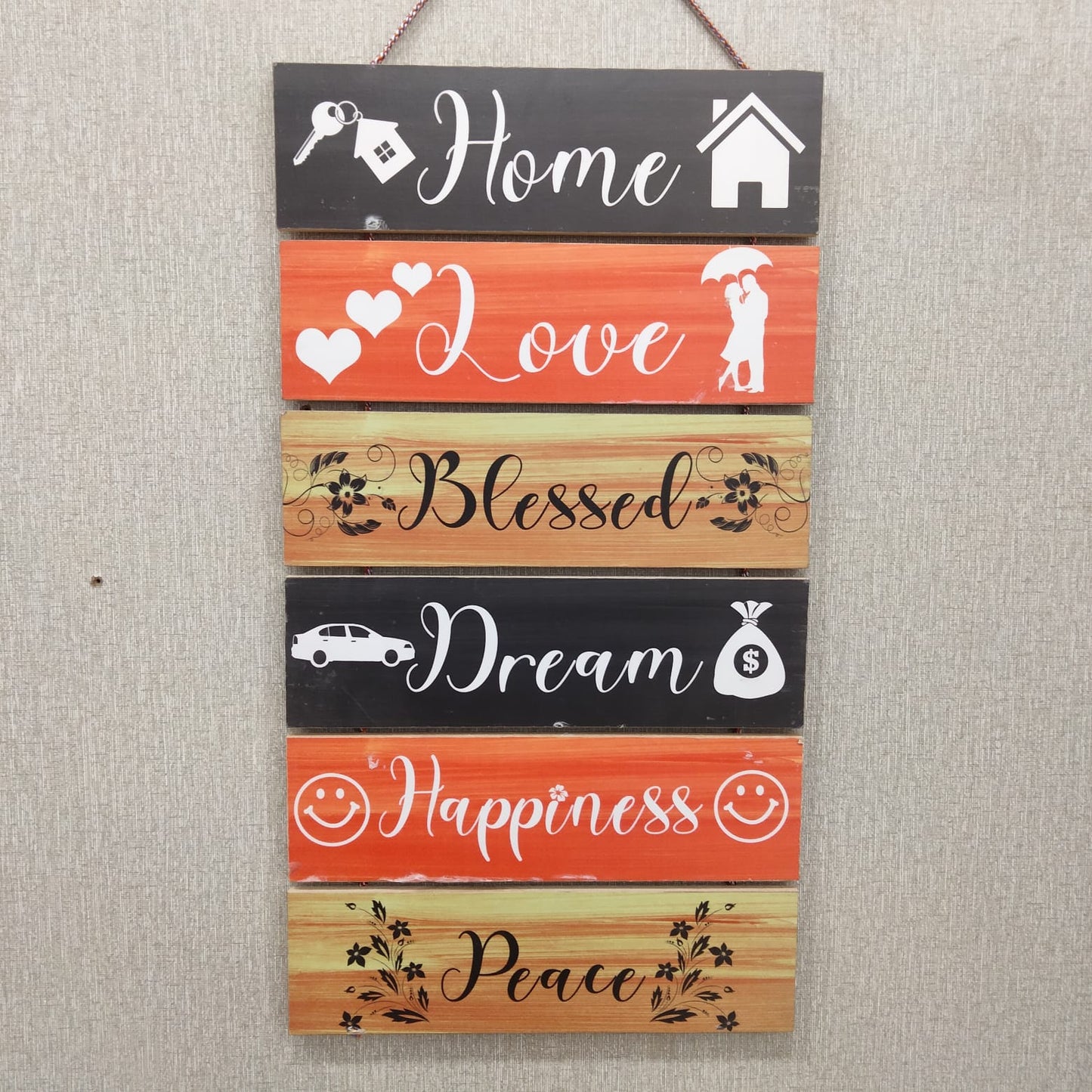 Home Love Related wall decoration 6 step hanging- wall decoration quotes