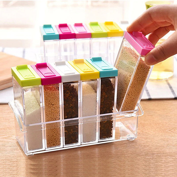 Transparenr spice jar set. Myle Cart