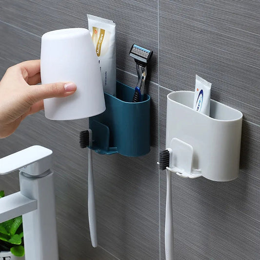 Wall mounted bathroom organizer for tooth paste and tooth brush Myle Cart