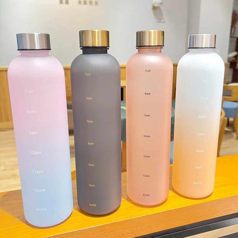 Motivational Reusable water bottle - Colorful plastic body bottle - One liter water Bottle Myle Cart