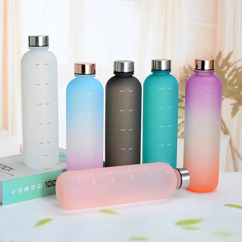 Motivational Reusable water bottle - Colorful plastic body bottle - One liter water Bottle Myle Cart