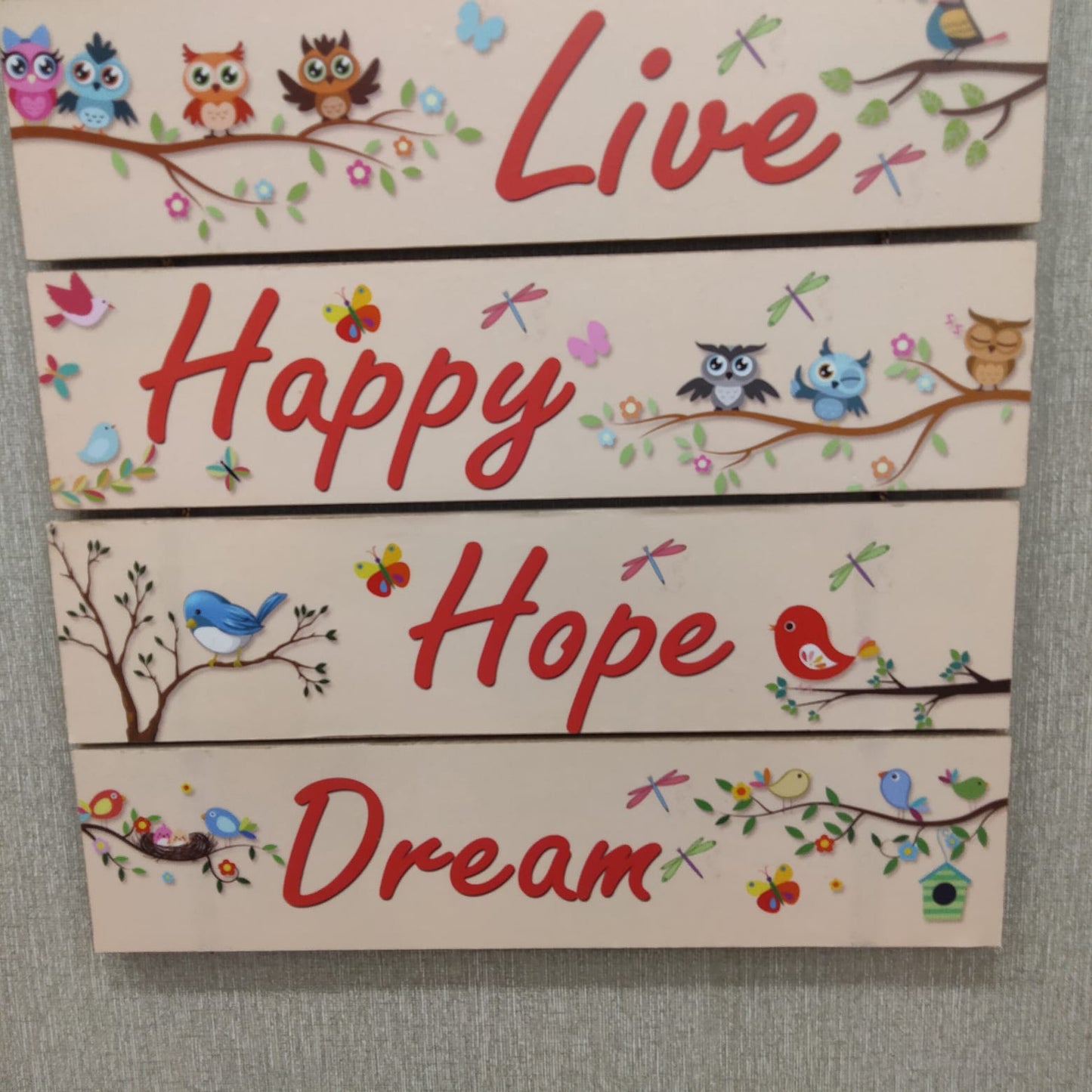 Smile Love  live happy quotation hanging- wall decoration hanging