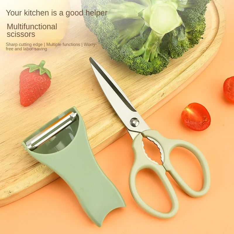 Stainless Steel Scissors and peeler set Myle Cart