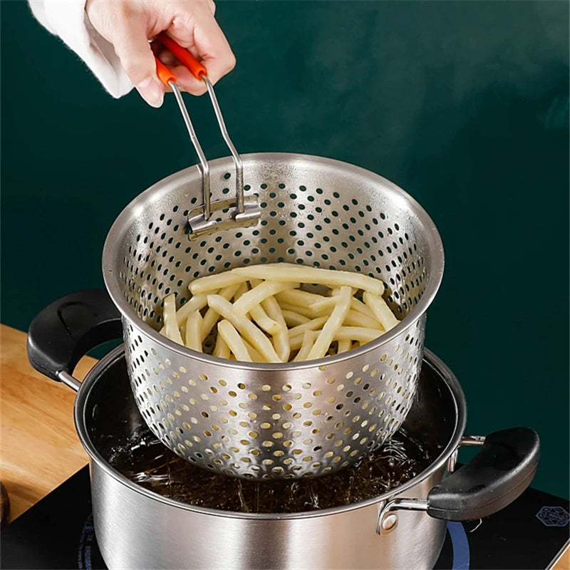 Stainless Steel Steamer And Frying Basket. Myle Cart