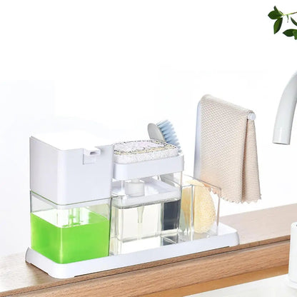 3 in 1 Kitchen soap dispenser - Hand cleaner soap jar with brush organizer Myle Cart