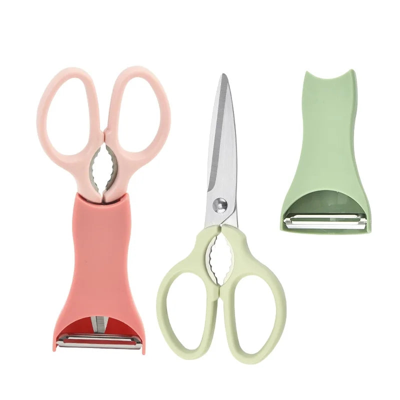 Stainless Steel Scissors and peeler set Myle Cart