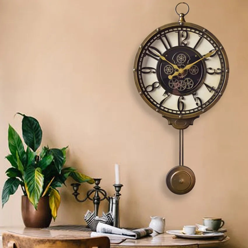 Imported gearing look pendulum clock Myle Cart