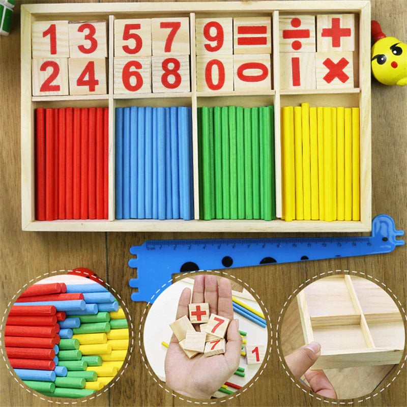 Mathemetics learning educational toy for kids Mathematical equations solving wooden leaning toy Myle Cart