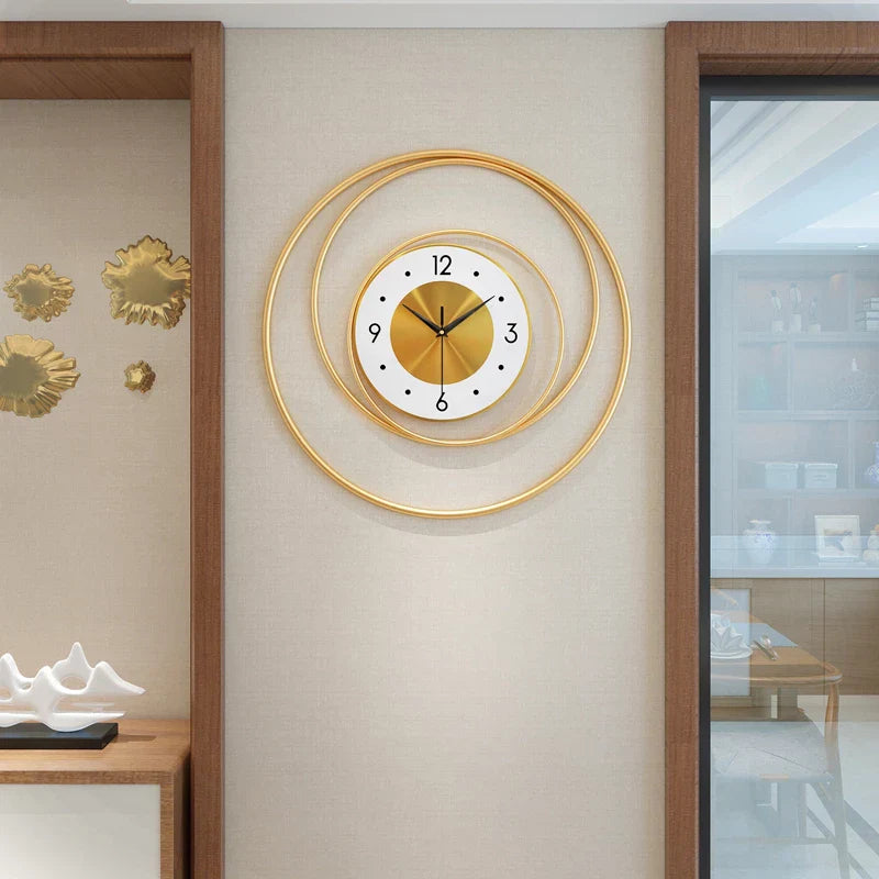 Imported Metallic Orbial look Golden wall Clock Myle Cart