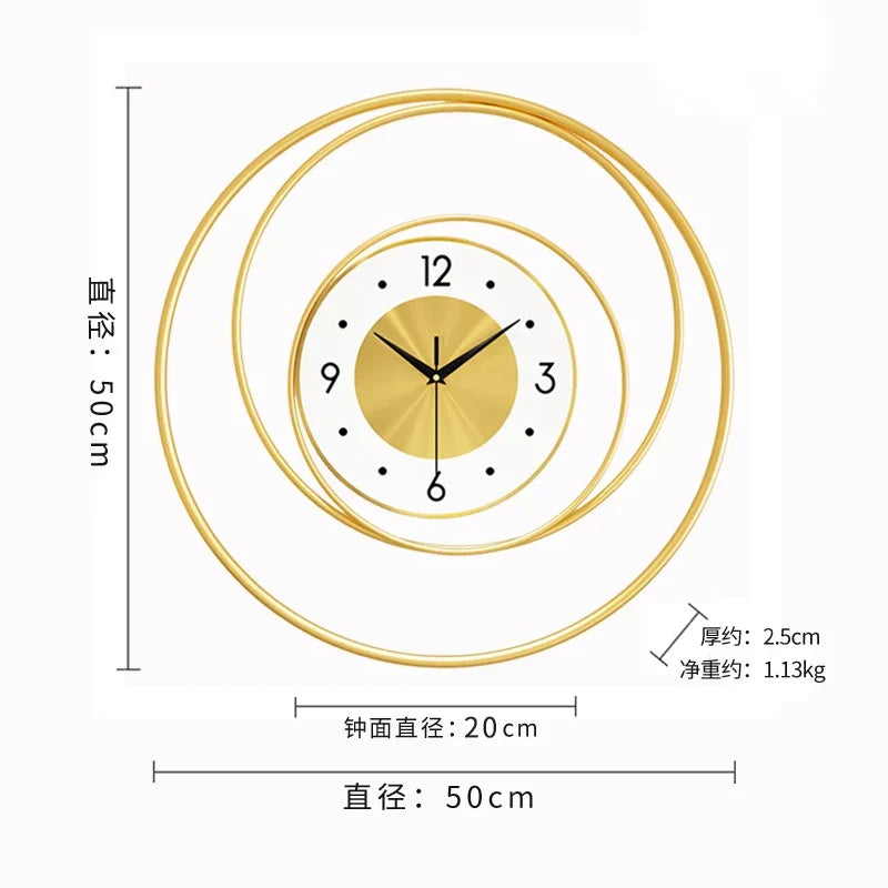 Imported Metallic Orbial look Golden wall Clock Myle Cart