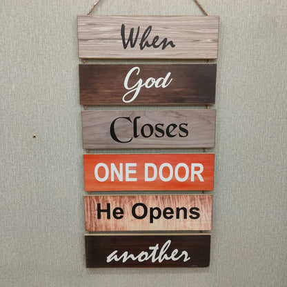 When God Closes one Door Motivational Islamic Hanging - wall decoration quotes