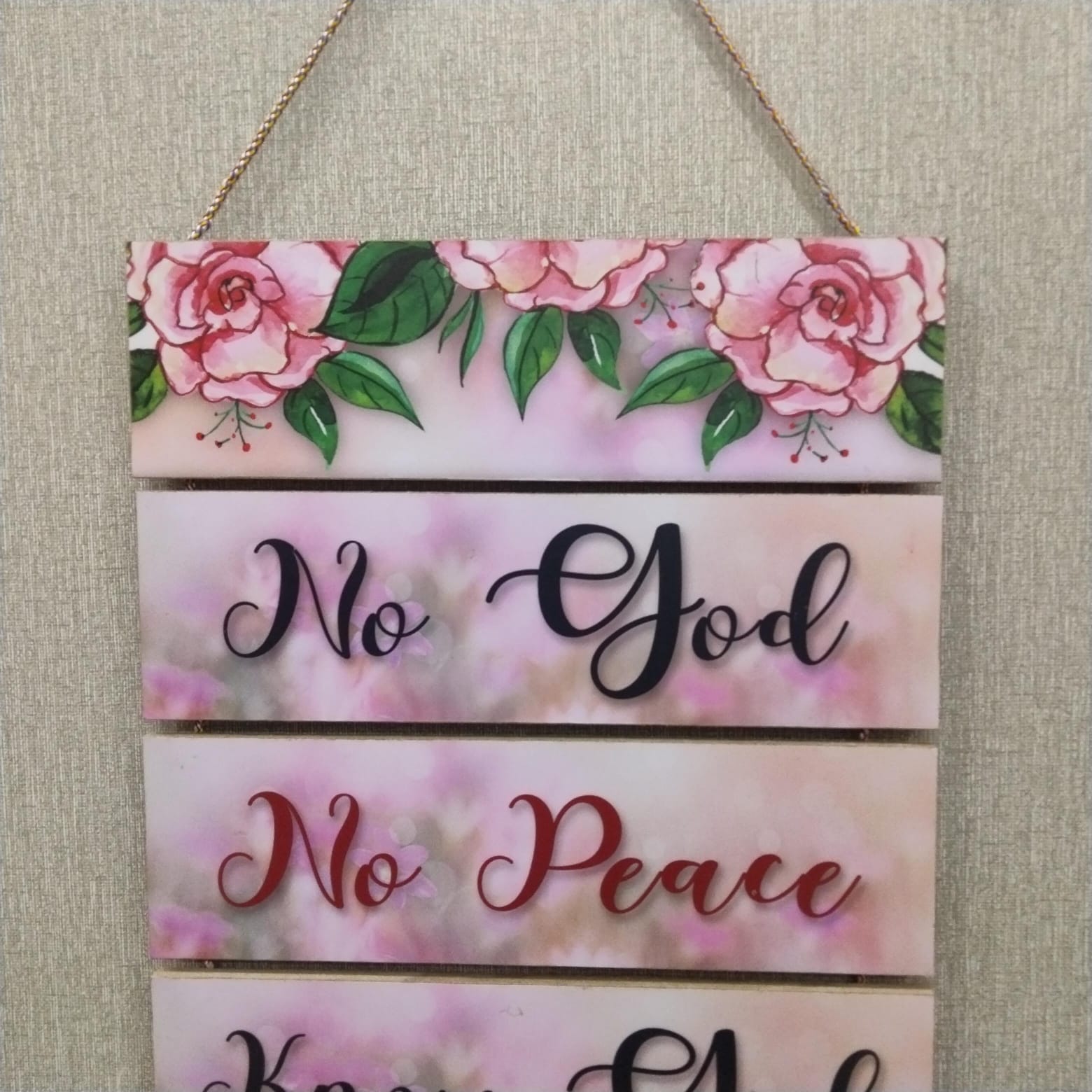 Faith in God wooden hanging - wall decoration hanging