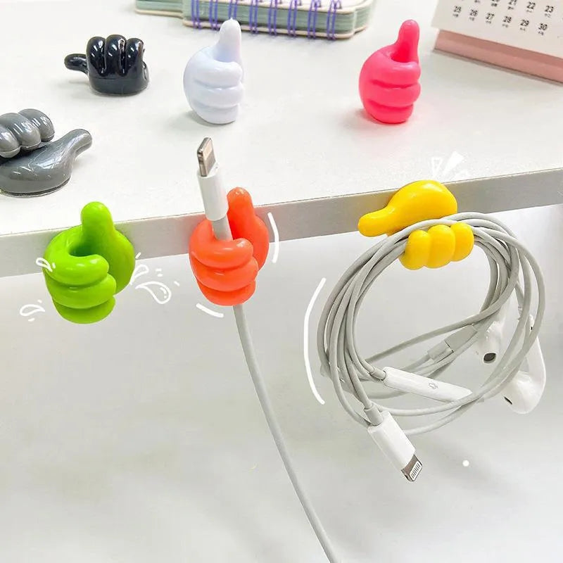 Pack of 10 pieces Thumb mini cable organizer silicon USB cable management multi purpose thumb holder Myle Cart