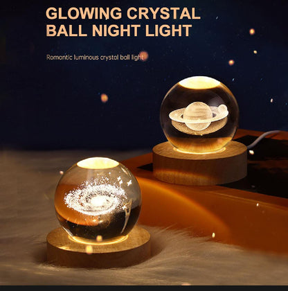 LED Night Light Milky Way Galaxy Solar System Crystal Ball Children Night Lamp Bedroom Ambient Light Creative Gift Night Light