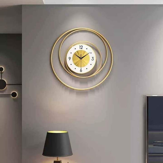 Imported Metallic Orbial look Golden wall Clock Myle Cart