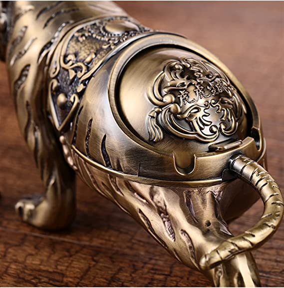 Creative Ashtray, Anti Fly ash Tiger Style Ashtray with lid Home Living Room Office Decoration Ornaments Myle Cart