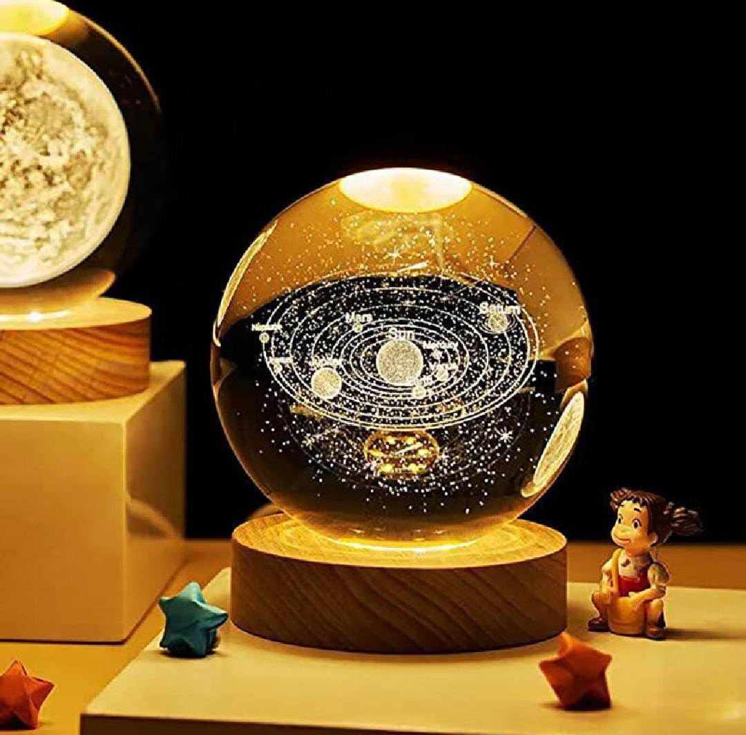 LED Night Light Milky Way Galaxy Solar System Crystal Ball Children Night Lamp Bedroom Ambient Light Creative Gift Night Light