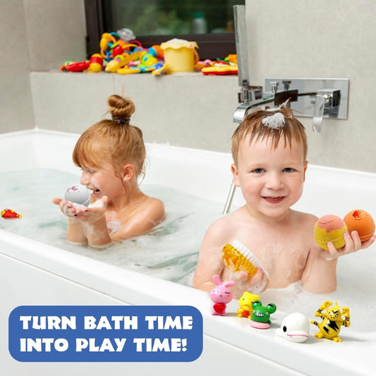 Children bath bomb fizzing toy inside bath time fun