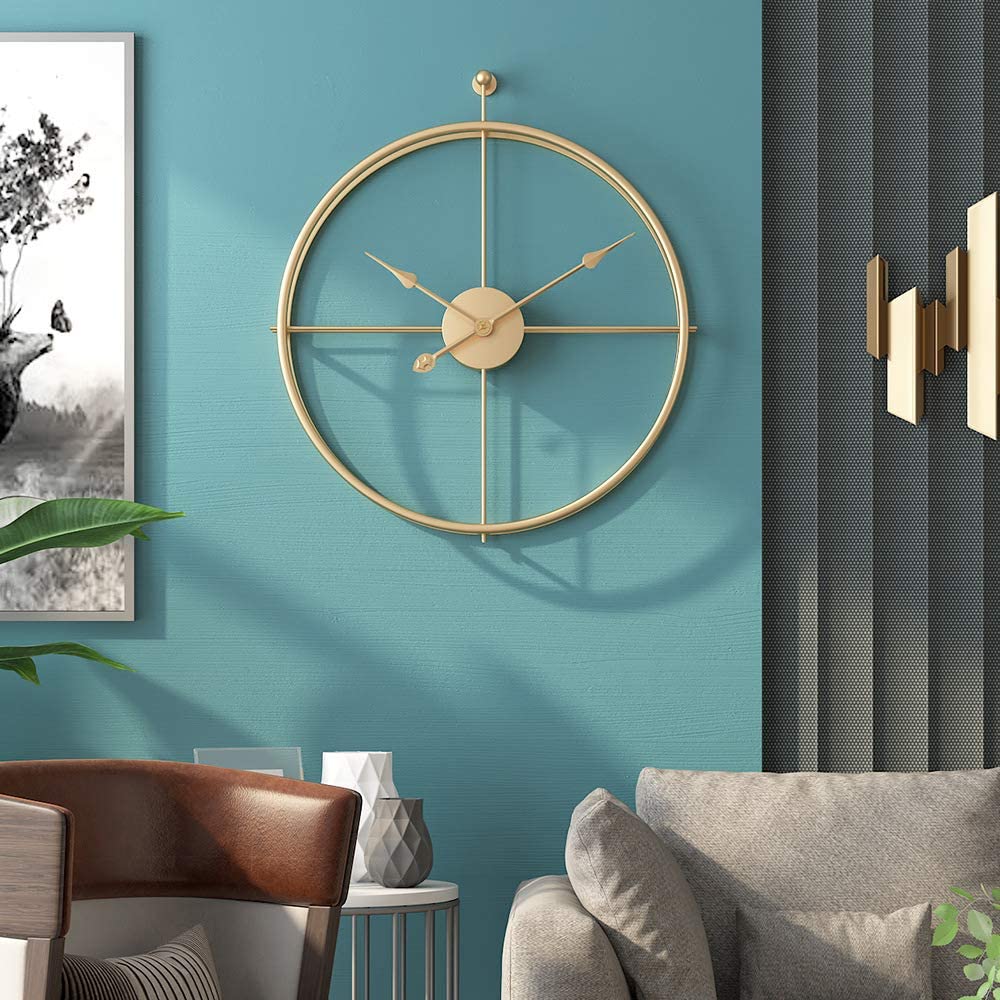 Imported Metallic Golden and Black color wall Clock Myle Cart