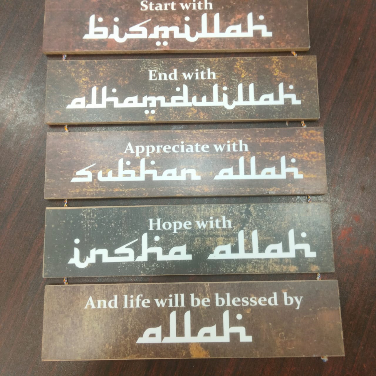 Islamic 5 Step hanging - wall decoration quotes