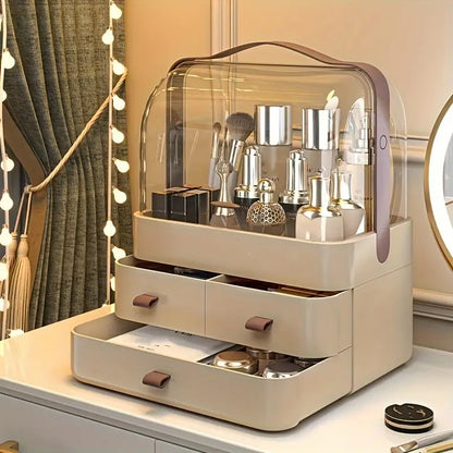 Cosmetic And Jewelry Organizer With Drawers At The Bottom