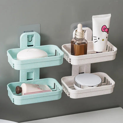 Water draining 2 layer soap holder - Wall mounted soap holder Myle Cart