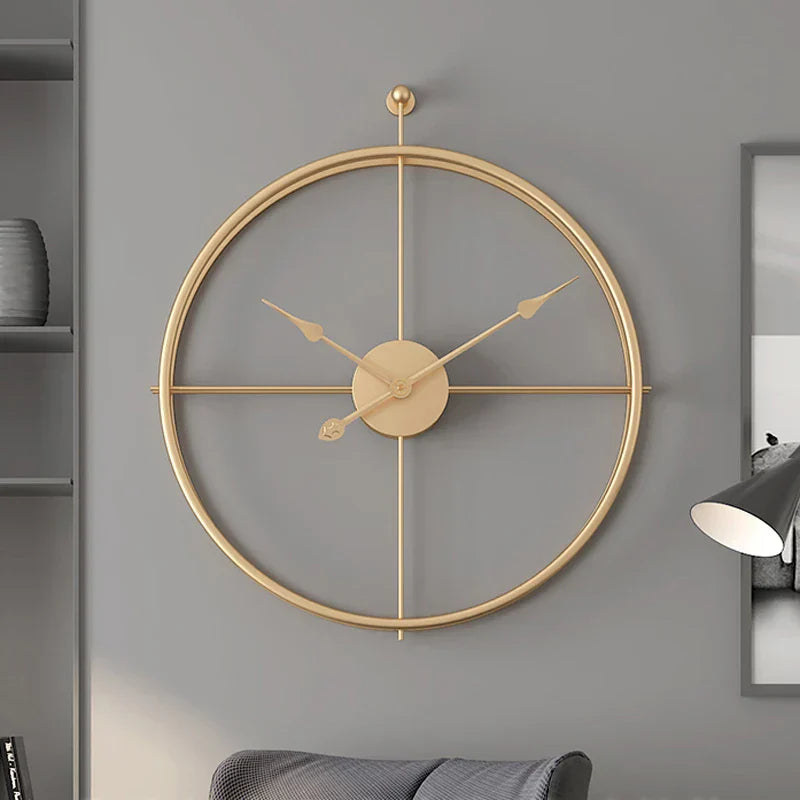 Imported Metallic Golden and Black color wall Clock Myle Cart