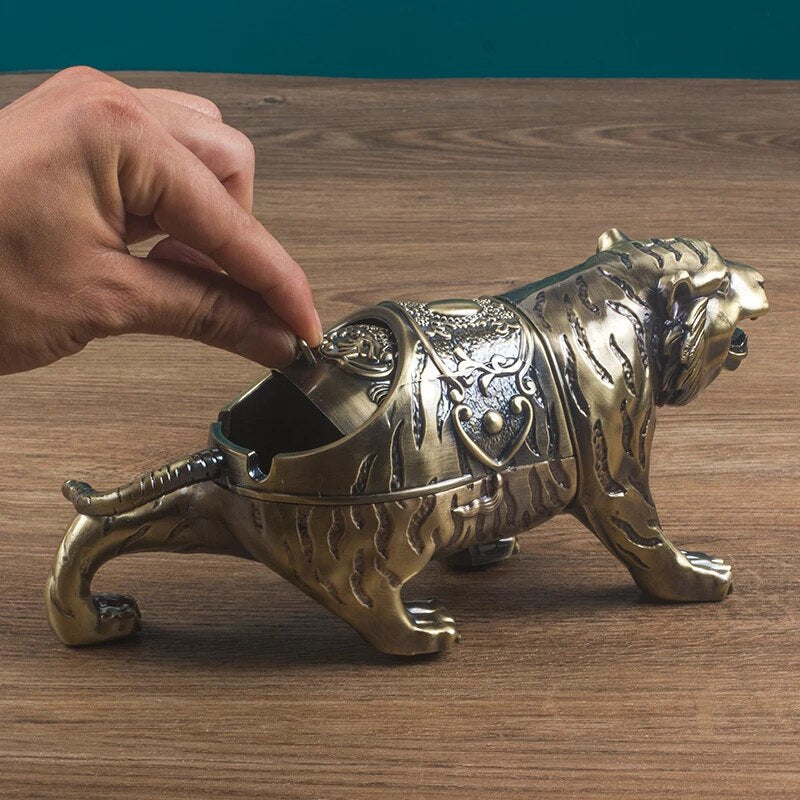 Creative Ashtray, Anti Fly ash Tiger Style Ashtray with lid Home Living Room Office Decoration Ornaments Myle Cart