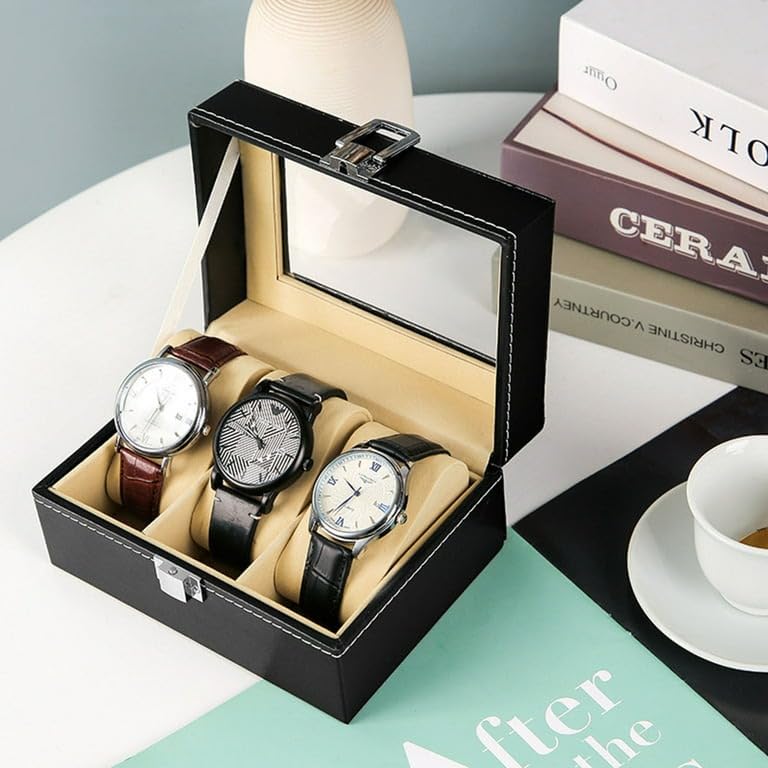 3 Grid Watch organzier in best quality leather material. Myle Cart