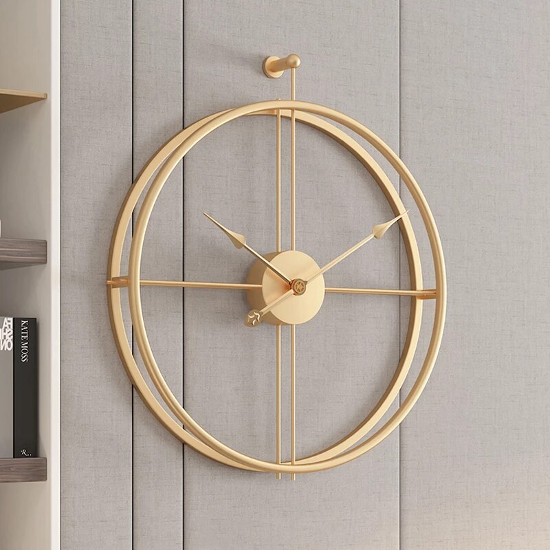 Imported Metallic Golden and Black color wall Clock Myle Cart