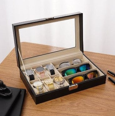 Watches and sunglasses organizer in best quality leather material. Myle Cart