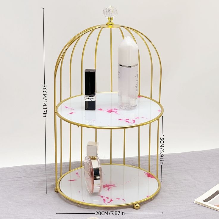 Nordic Style Bird Cage Makeup Storage Rack | Organizer