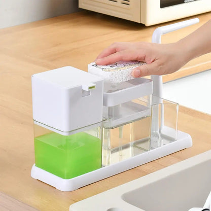 3 in 1 Kitchen soap dispenser - Hand cleaner soap jar with brush organizer Myle Cart