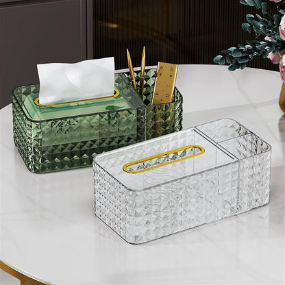 Luxury Crystal Tissue Box – Elegant Paper Towel Holder & Multi-Purpose Storage for Living Room Decor