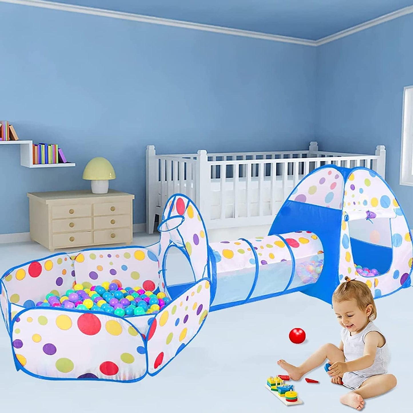 3-in-1 Kids Playhouse Tunnel Tent Pakistan | Indoor Outdoor Play Tent