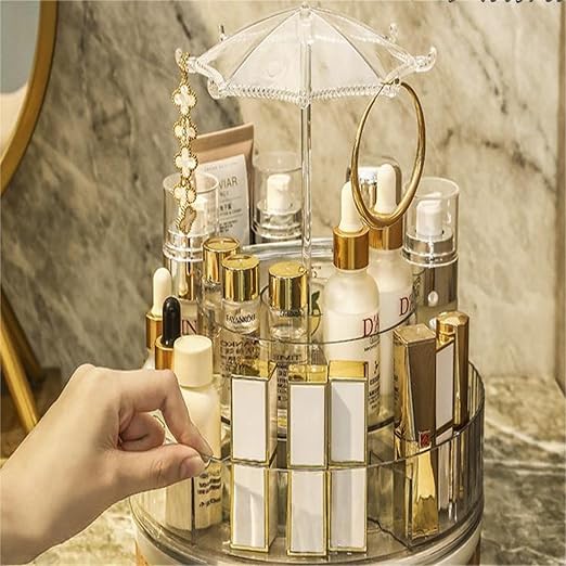 360 Turntable Rotating Makeup Organizer Rack for Perfume Skincare Lipsticks Lotion