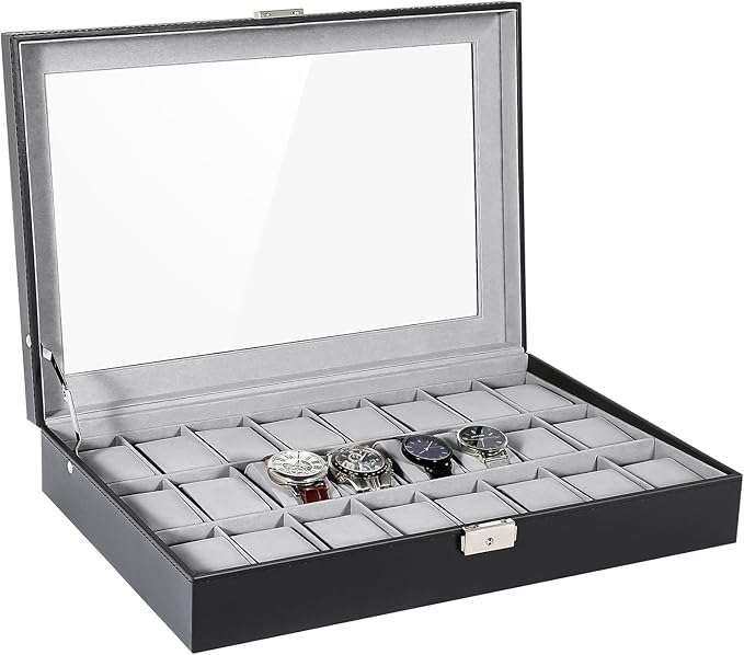 24 grid Watch organizer in best quality leather material.
