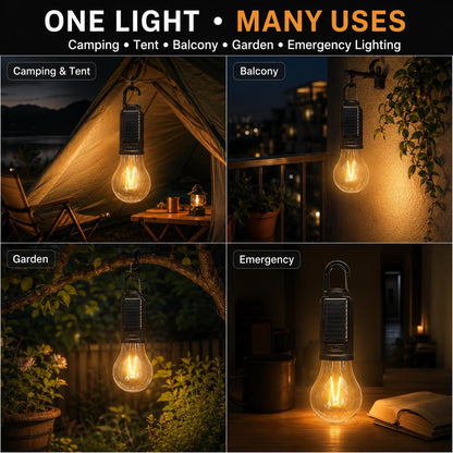 LED Rechargeable Solar Bulb Lamp — Camping, Load Shedding & Home Use