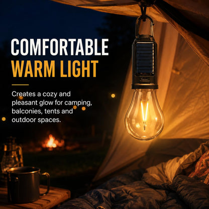 LED Rechargeable Solar Bulb Lamp — Camping, Load Shedding & Home Use