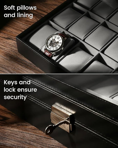 24 grid Watch organizer in best quality leather material.