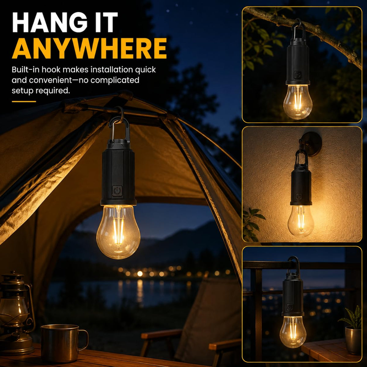 LED Rechargeable Solar Bulb Lamp — Camping, Load Shedding & Home Use