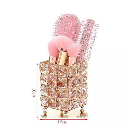 Crystal brush holder in golden color Myle Cart