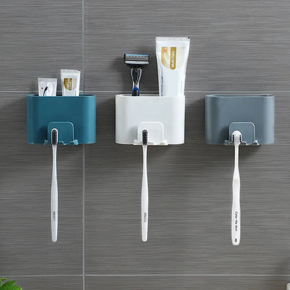 Wall mounted bathroom organizer for tooth paste and tooth brush Myle Cart