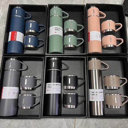 Vacuum Flask Stainless Steel Thermos Cups Set (500ML) Myle Cart